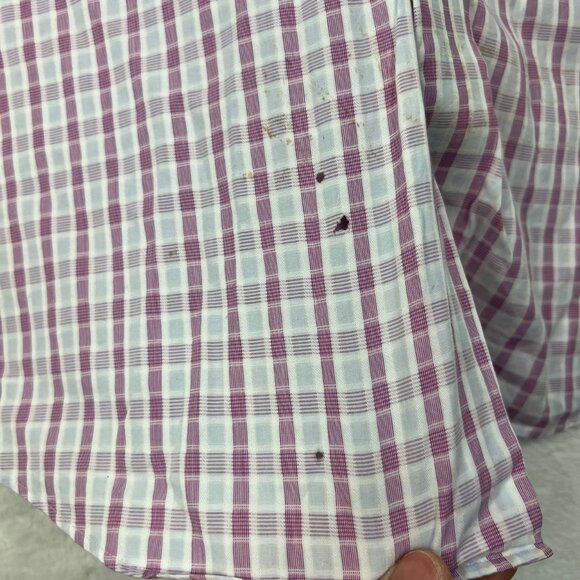 Tommy Bahama Shirt Men 16.5 Pink‎ Plaid Long Sleeve Button Down Large L - Picture 4 of 10
